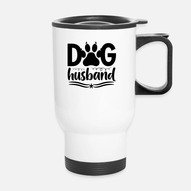 Hund Ehemann - Thermobecher mit Tragegriff - Weiß