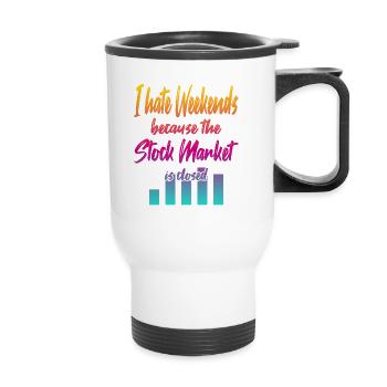 Stock Market is Closed - Thermal mug with handle - white - Front