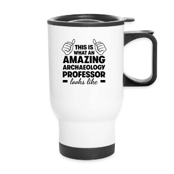 Professeur d’archéologie incroyable - Tasse isotherme avec poignée - blanc - Devant