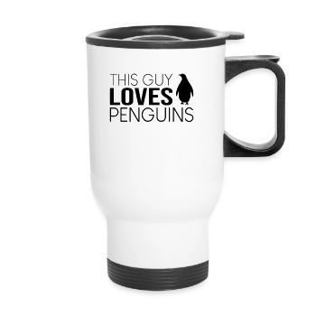 Type Penguin Saying - Thermal mug with handle - white - Front