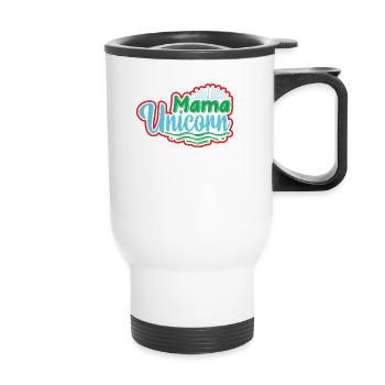 Mama Einhorn Licorne - Tasse isotherme avec poignée - blanc - Devant