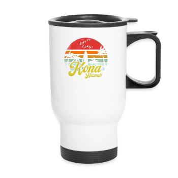 Kona Hawaii Retro Vintage Hawaiian Beach Drôle - Tasse isotherme avec poignée - blanc - Devant