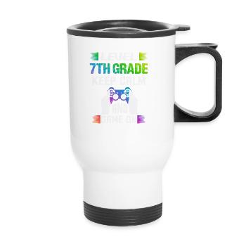 Level 7TH GRADE keep calm and game on - Thermal mug with handle - white - Front