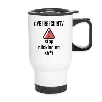 Cybersecurity - IT-Sicherheit Informatiker - Thermobecher mit Tragegriff - Weiß - Vorne