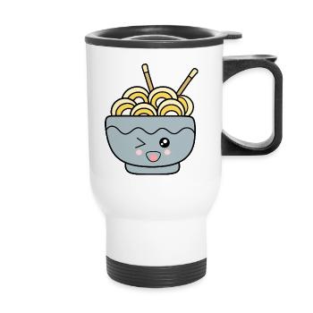 Nouilles Kawaii Ramen - Tasse isotherme avec poignée - blanc - Devant