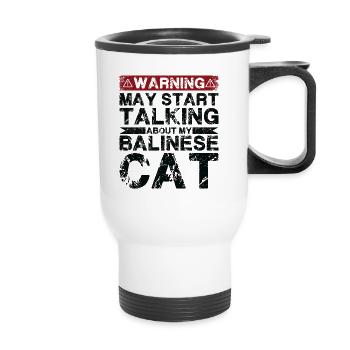 Talk about Balinese cat - Thermal mug with handle - white - Front