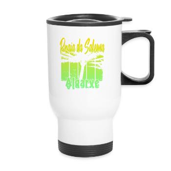 Vintage Praia da Salema Algarve - Thermal mug with handle - white - Front
