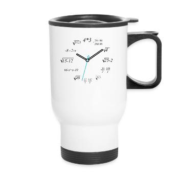 Mathematikuhr Nerdy Math Teacher �ler Mathemati - Thermobecher mit Tragegriff - Weiß - Vorne