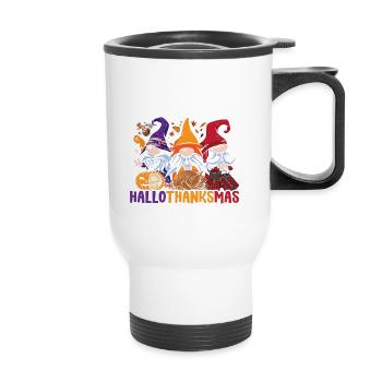 Hallothanksmas Trois Gnomes Halloween Noël - Tasse isotherme avec poignée - blanc - Devant