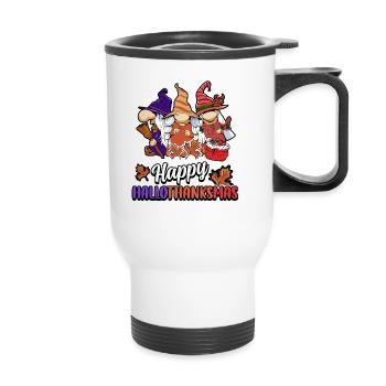 Hallothanksmas Trois Gnomes Halloween Noël - Tasse isotherme avec poignée - blanc - Devant