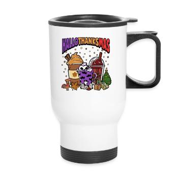 Hallothanksmas Coffee Latte Halloween Christmas - Thermal mug with handle - white - Front