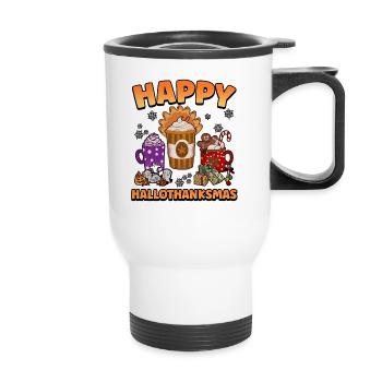 Hallothanksmas Coffee Latte Halloween Christmas - Thermal mug with handle - white - Front