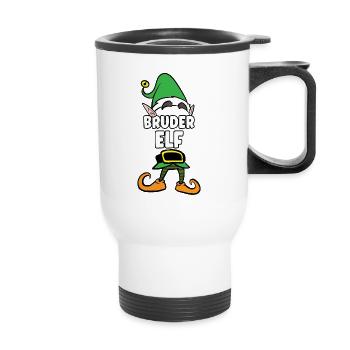 Bruder Elf Partnerlook Weihnachten - Thermobecher mit Tragegriff - Weiß - Vorne