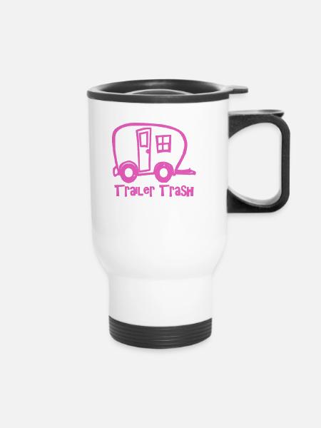 Trailer Trash Wandershirt - Thermobecher mit Tragegriff - Weiß