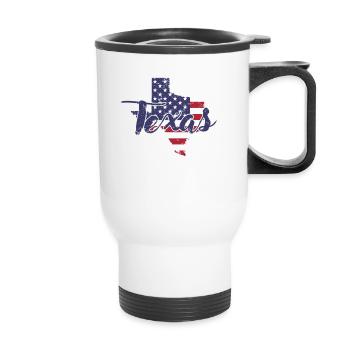 Texas en Amérique Flag Outline Map State - Tasse isotherme avec poignée - blanc - Devant