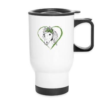 Fan de cheval religieux chrétien - Tasse isotherme avec poignée - blanc - Devant