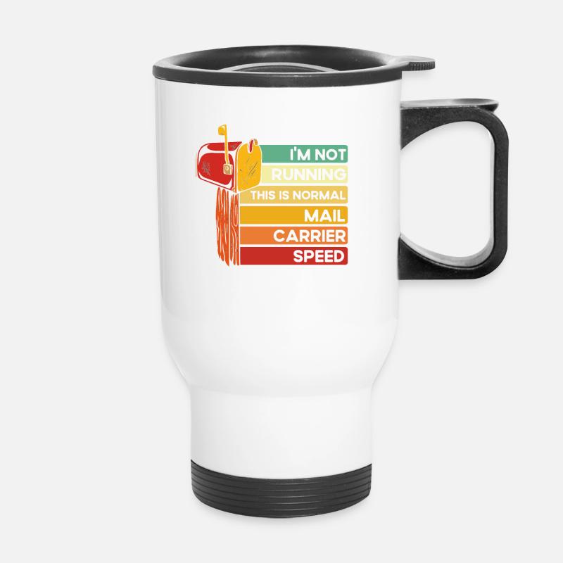 Postman Postman Parcel Deliverer Job Postman - Thermal mug with handle - white
