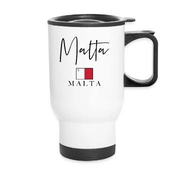 Griechenland Fahnenurlaub - Insel Malta - Thermobecher mit Tragegriff - Weiß - Vorne