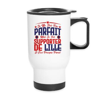je ne suis pas parfait, supporteur de Lille. - Tasse isotherme avec poignée - blanc - Devant