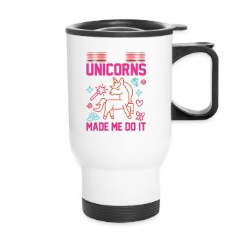The unicorns made me Unicorn - Thermal mug with handle - white - Front