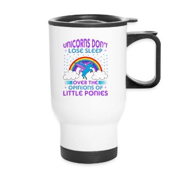 Les licornes licornes ne perdent pas le sommeil - Tasse isotherme avec poignée - blanc - Devant