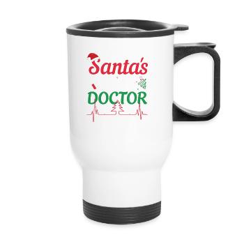 Der Arzt des Weihnachtsmannes Ugly Christmas - Thermobecher mit Tragegriff - Weiß - Vorne