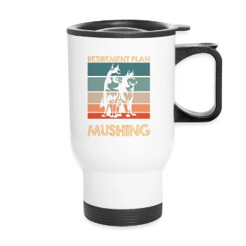 Chien de traîneau Course Sled Dogs Cadeau - Tasse isotherme avec poignée - blanc - Devant