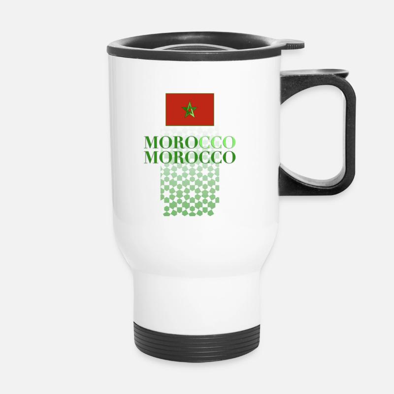 Marokko - Thermobecher mit Tragegriff - Weiß