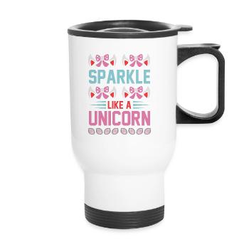 Glitzern wie ein Einhorn Unicorn - Thermobecher mit Tragegriff - Weiß - Vorne