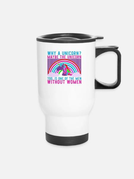 Einhorn POURQUOI UNE LICORNE - Tasse isotherme avec poignée - blanc