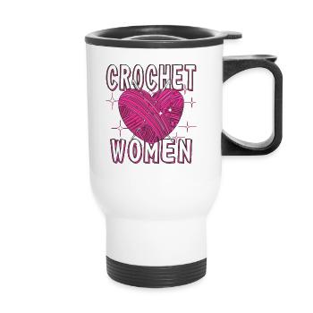 CROCHET WOMAN - Thermobecher mit Tragegriff - Weiß - Vorne