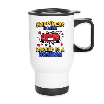 Happiness Is Being Married To A Bosnian - Thermal mug with handle - white - Front
