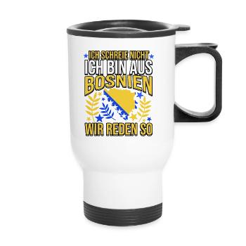 Proud Bosnian Bosniaks Bosnia Herzegovina - Thermal mug with handle - white - Front