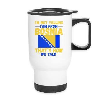 Proud Bosnian Bosniaks Bosnia Herzegovina - Thermal mug with handle - white - Front