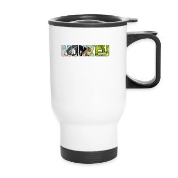 Singe - Tasse isotherme avec poignée - blanc - Devant