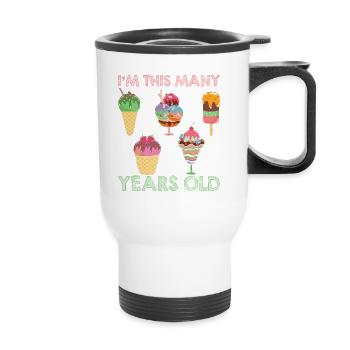 Eiscreme logo Sommer Softeis Geschenkidee - Thermobecher mit Tragegriff - Weiß - Vorne