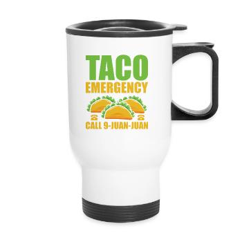 Tacos Taco Mexikanisch Fast Food Geschenk - Thermobecher mit Tragegriff - Weiß - Vorne