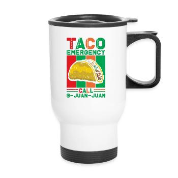 Tacos Taco Mexikanisch Fast Food Geschenk - Thermobecher mit Tragegriff - Weiß - Vorne