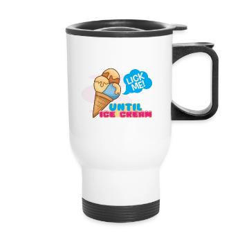 Eiscreme logo Sommer Softeis Geschenkidee - Thermobecher mit Tragegriff - Weiß - Vorne