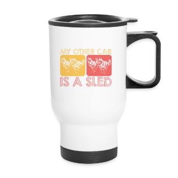 Sled Dog Racing Sled Dogs Gift - Thermal mug with handle - white - Front