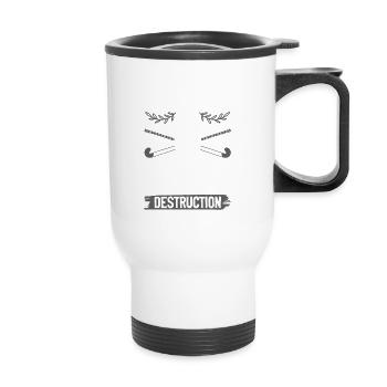 Arme de hockey sur gazon - Tasse isotherme avec poignée - blanc - Devant