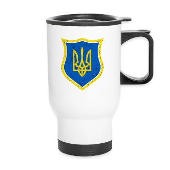Ukraine - Thermobecher mit Tragegriff - Weiß - Vorne