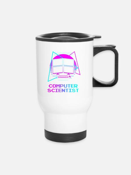 Retro Computer Scientist Information - Thermobecher mit Tragegriff - Weiß