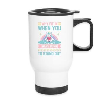 Unicorn Why fit in when you can stand out - Thermal mug with handle - white - Front