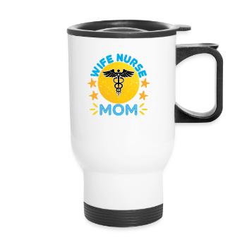 NURSE Wife nurse mom - Thermal mug with handle - white - Front