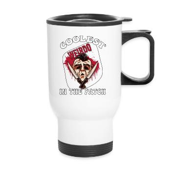 Le plus cool bizarre dans le patch Serial Killer - Tasse isotherme avec poignée - blanc - Devant