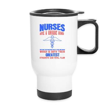 NURSE Nurses are a unique child - Thermal mug with handle - white - Front