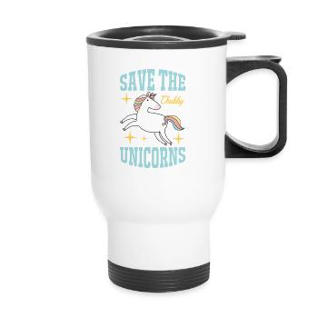 Save the chubby unicorns Unicorn - Thermal mug with handle - white - Front