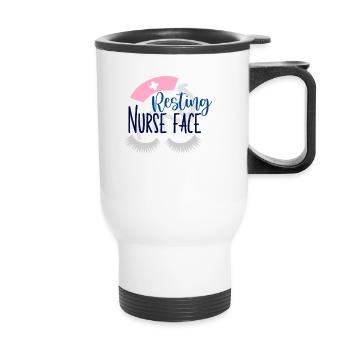 Resting Nurse Face - Thermobecher mit Tragegriff - Weiß - Vorne