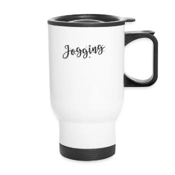Jogging Exercise Endurance Sports Running - Thermal mug with handle - white - Front